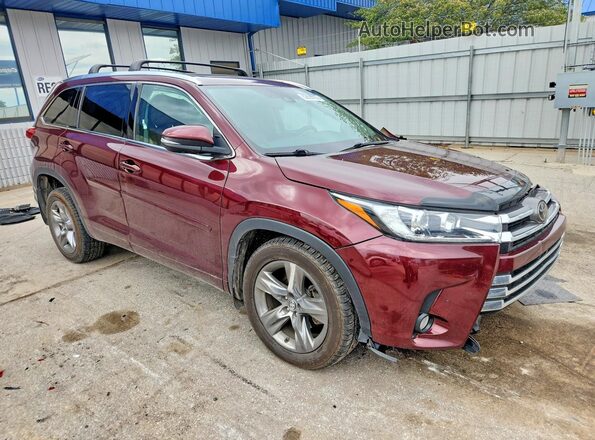 5TDDZRFH3JS806535 2018 TOYOTA HIGHLANDER Burgundy Передня права чверть