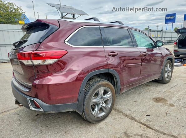 5TDDZRFH3JS806535 2018 TOYOTA HIGHLANDER Burgundy Задня права чверть