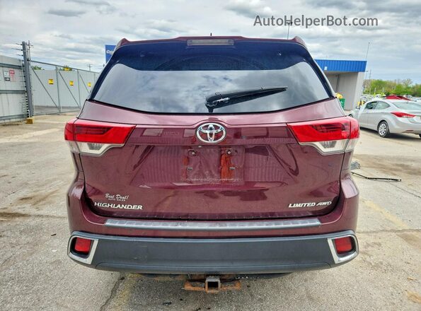 5TDDZRFH3JS806535 2018 TOYOTA HIGHLANDER Burgundy Вид ззаду