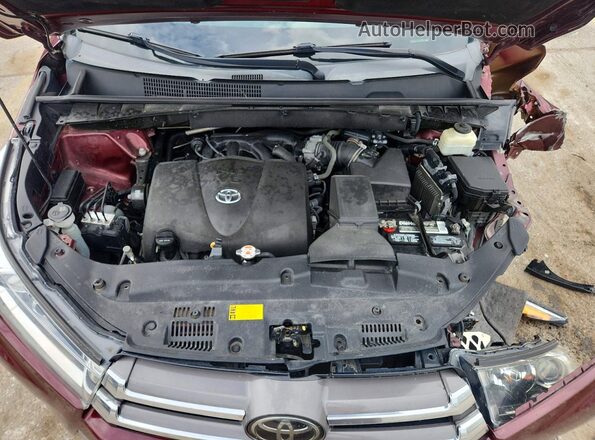 5TDDZRFH3JS806535 2018 TOYOTA HIGHLANDER Burgundy Вид підкапотного простору