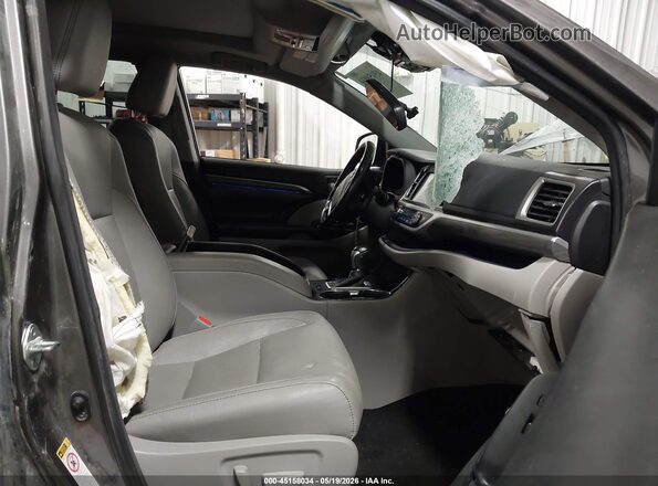 5TDDZRFH8HS411907 2017 TOYOTA HIGHLANDER Gray წინა სალონის ხედი