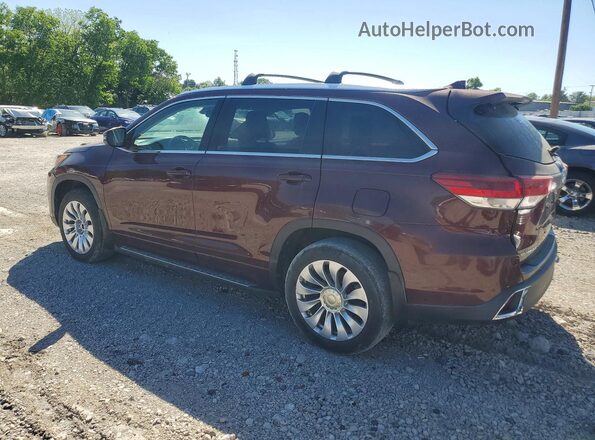 5TDDZRFH9JS894765 2018 TOYOTA HIGHLANDER Burgundy Trasero izquierdo