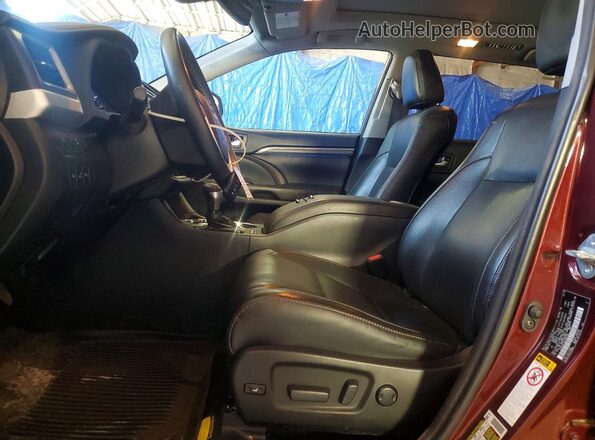 5TDDZRFH9JS894765 2018 TOYOTA HIGHLANDER Burgundy Vista interior delantera
