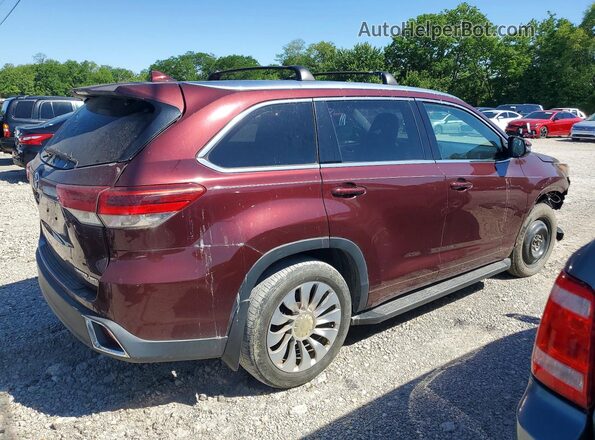 5TDDZRFH9JS894765 2018 TOYOTA HIGHLANDER Burgundy Trasero derecho