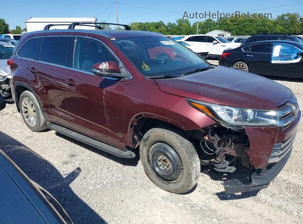 5TDDZRFH9JS894765 2018 TOYOTA HIGHLANDER Burgundy Delantero derecho