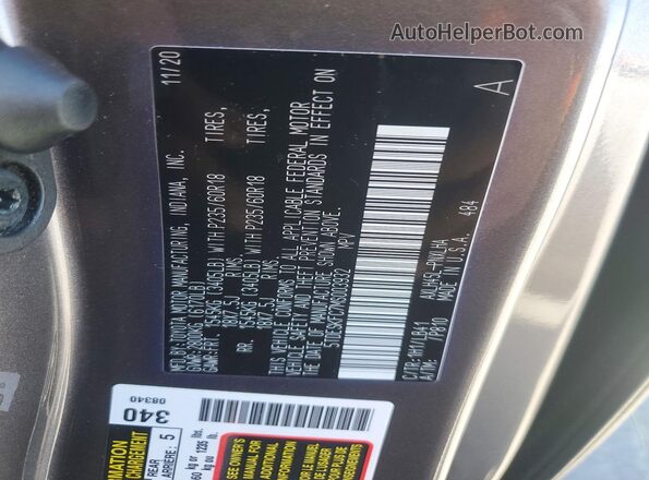 5TDESKFC7MS003932 2021 TOYOTA SIENNA Серый Панорамный вид салона 360°