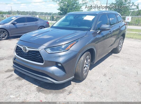 5TDGZRAH2MS050320 2021 TOYOTA HIGHLANDER Gray წინა მარცხენა ხედი სამი მეოთხედიდან