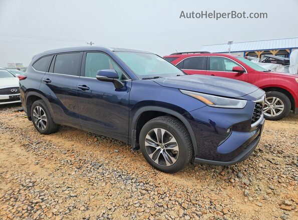 5TDGZRBH2MS557796 2021 TOYOTA HIGHLANDER Синий Передняя правая четверть