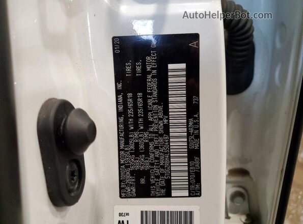 5TDGZRBH4LS504497 2020 TOYOTA LE White Vista de la etiqueta del VIN