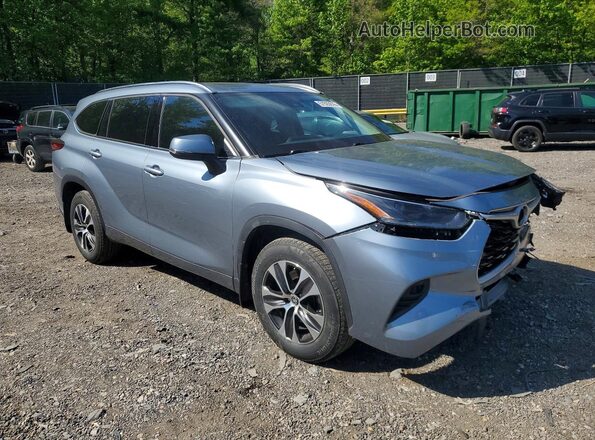 5TDHZRBH2MS070781 2021 TOYOTA HIGHLANDER Blue Delantero derecho