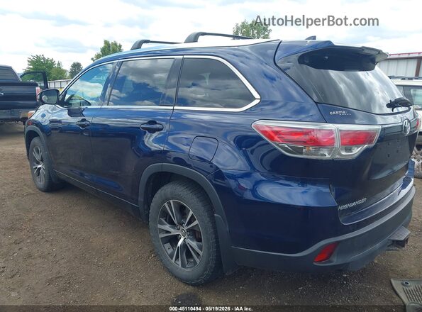 5TDJKRFH0GS242875 2016 TOYOTA HIGHLANDER Dark Blue 
