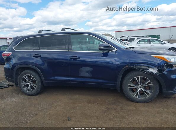 5TDJKRFH0GS242875 2016 TOYOTA HIGHLANDER Dark Blue 