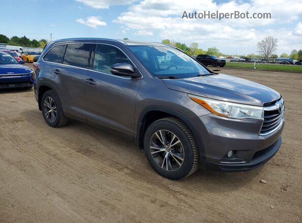 5TDJKRFH4GS305573 2016 TOYOTA HIGHLANDER Gray 