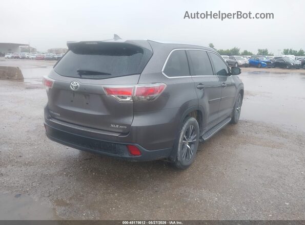 5TDJKRFH6GS242587 2016 TOYOTA HIGHLANDER Gray უკანა მარჯვენა