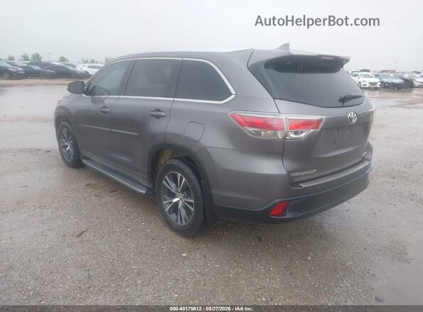 5TDJKRFH6GS242587 2016 TOYOTA HIGHLANDER Gray უკანა მარცხენა