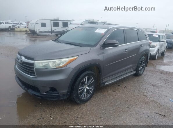 5TDJKRFH6GS242587 2016 TOYOTA HIGHLANDER Gray წინა მარცხენა ხედი სამი მეოთხედიდან