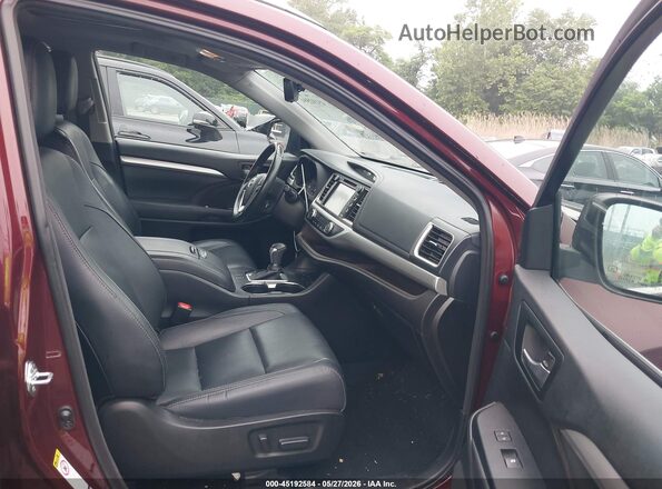 5TDJZRFH0HS379392 2017 TOYOTA HIGHLANDER Burgundy Vista interior delantera