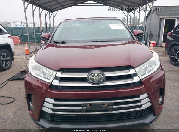 5TDJZRFH0HS379392 2017 TOYOTA HIGHLANDER Burgundy Vista del cuadro de instrumentos