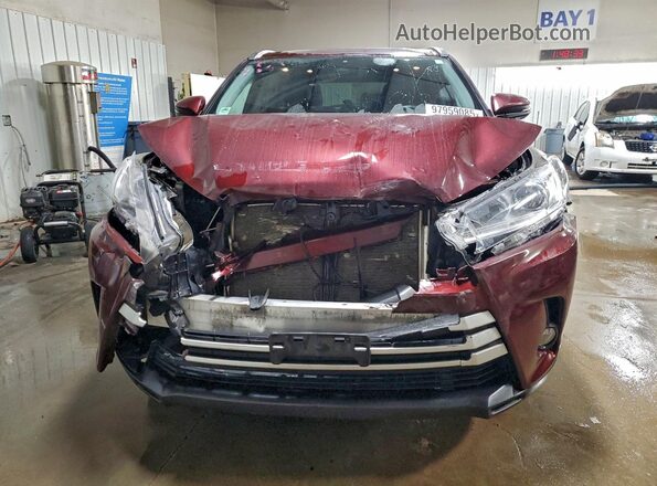 5TDJZRFH2KS703269 2019 TOYOTA HIGHLANDER Burgundy Widok z przodu