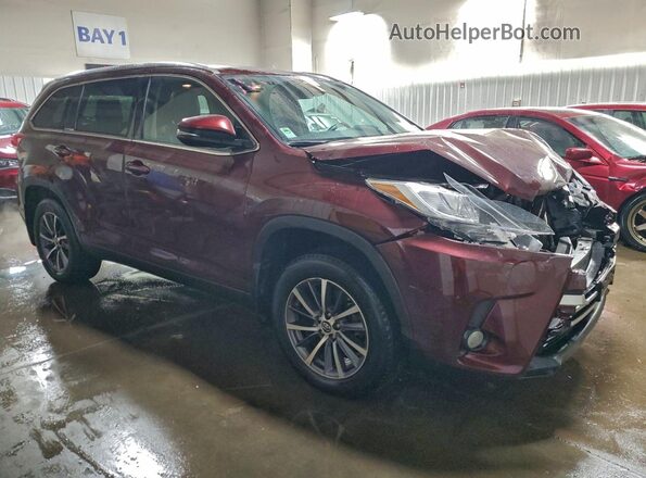 5TDJZRFH2KS703269 2019 TOYOTA HIGHLANDER Burgundy Przód prawy