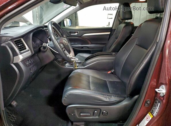 5TDJZRFH2KS703269 2019 TOYOTA HIGHLANDER Burgundy Widok wnętrza z przodu