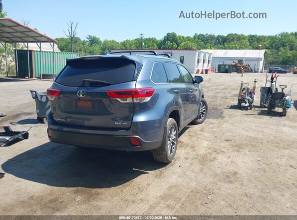 5TDJZRFH2KS987258 2019 TOYOTA HIGHLANDER Blue უკანა მარჯვენა