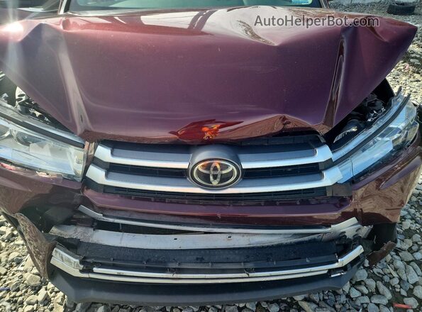 5TDJZRFH3JS893369 2018 TOYOTA HIGHLANDER Maroon Engine compartment view