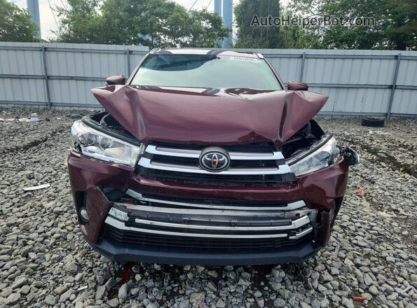 5TDJZRFH3JS893369 2018 TOYOTA HIGHLANDER Maroon Front view