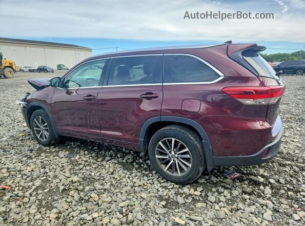 5TDJZRFH3JS893369 2018 TOYOTA HIGHLANDER Maroon Rear left