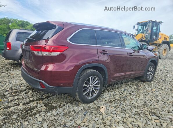 5TDJZRFH3JS893369 2018 TOYOTA HIGHLANDER Maroon Rear right