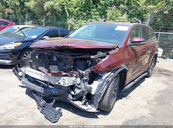 5TDJZRFH5HS375144 2017 TOYOTA HIGHLANDER Burgundy Front left