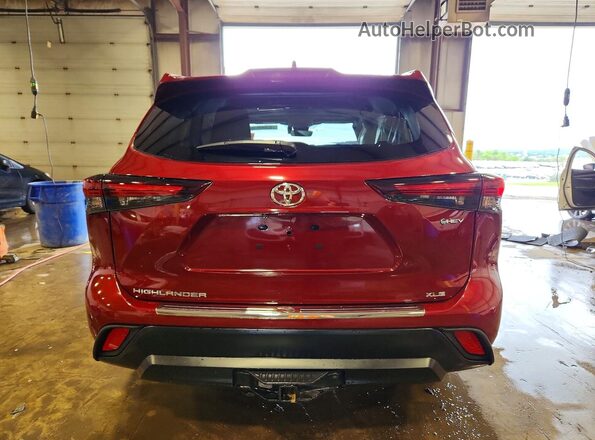 5TDKBRCH0SS680619 2025 TOYOTA HIGHLANDER Red Widok z tyłu