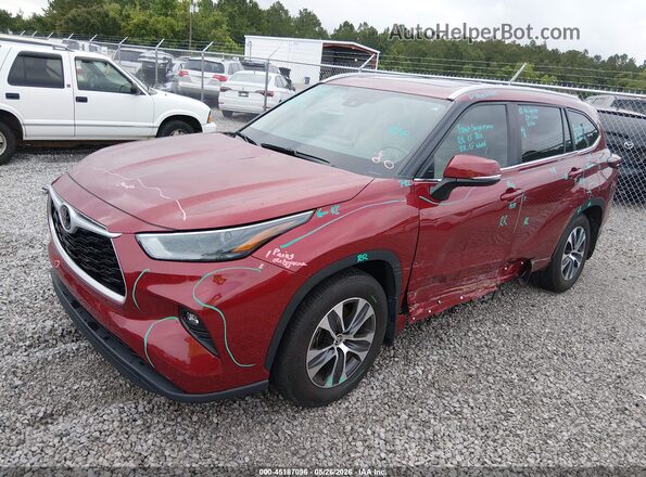 5TDKDRAH0RS547298 2024 TOYOTA HIGHLANDER Темно-бордовый Передняя левая четверть