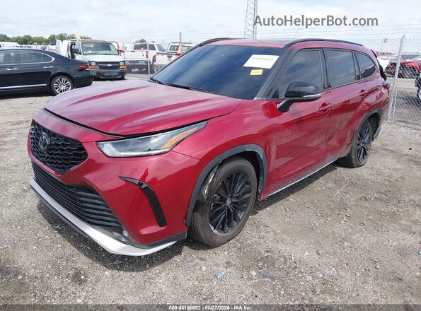 5TDKDRAH1PS507924 2023 TOYOTA HIGHLANDER Maroon წინა მარცხენა ხედი სამი მეოთხედიდან
