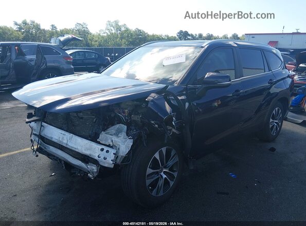 5TDKDRAH7PS503361 2023 TOYOTA HIGHLANDER Blue წინა მარცხენა ხედი სამი მეოთხედიდან