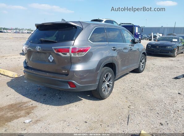5TDKKRFH6GS155759 2016 TOYOTA HIGHLANDER Gray Задня права чверть
