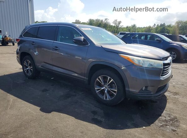 5TDKKRFHXGS126393 2016 TOYOTA HIGHLANDER Gray 