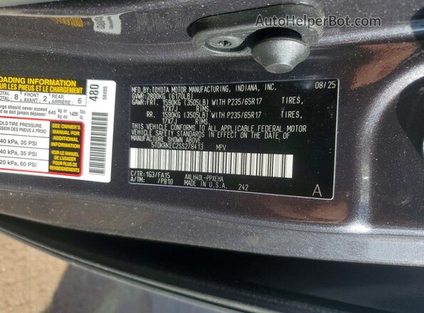 5TDKRKEC2SS278413 2025 TOYOTA LE Gray Widok wnętrza 360 stopni