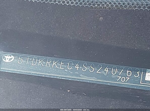 5TDKRKEC4SS240763 2025 TOYOTA LE Gray 