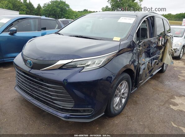 5TDKRKEC5MS056189 2021 TOYOTA LE Blue Առջևի ձախ երեք քառորդ տեսարան