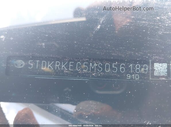 5TDKRKEC5MS056189 2021 TOYOTA LE Blue Շարժիչի բաժամունքի տեսք