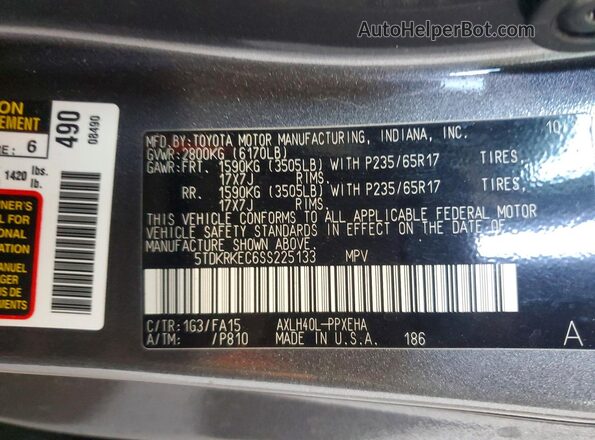 5TDKRKEC6SS225133 2025 TOYOTA LE Gray Vista interior de 360 grados