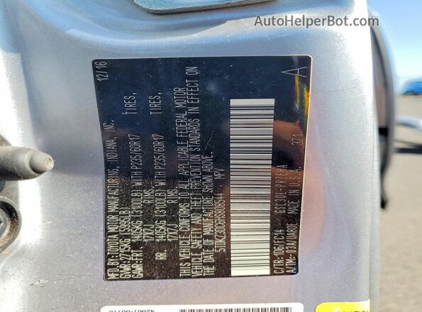 5TDKZ3DC6HS808544 2017 TOYOTA SIENNA Silver Панорамний вид салону 360°