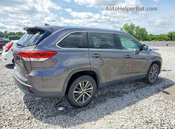 5TDKZRFH3KS312233 2019 TOYOTA HIGHLANDER Gray 