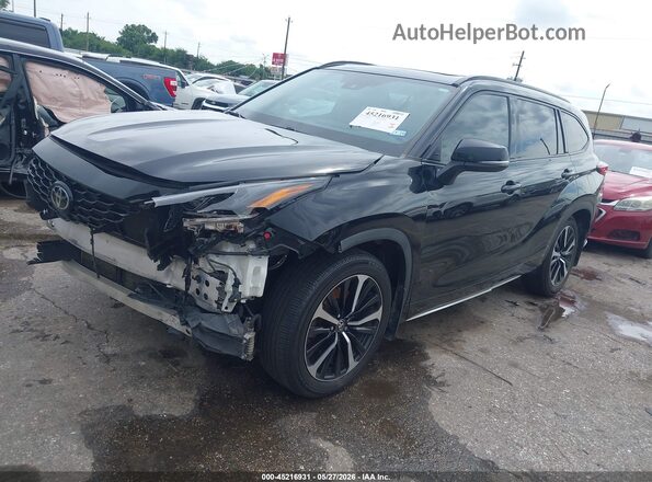 5TDLZRAH7MS089256 2021 TOYOTA HIGHLANDER Черный Передняя левая четверть