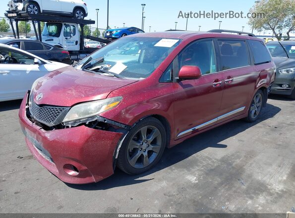 5TDXK3DC0GS729198 2016 TOYOTA SIENNA Red Առջևի ձախ երեք քառորդ տեսարան