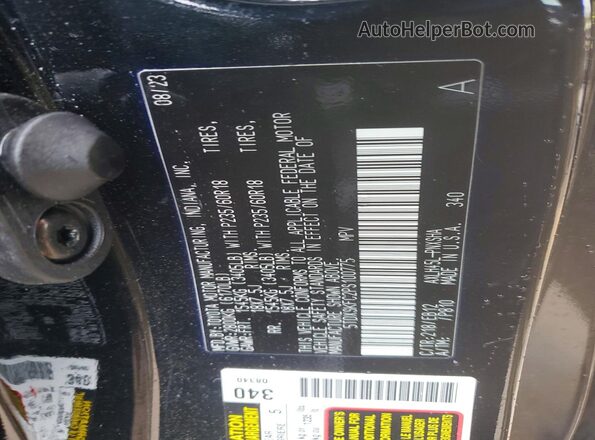5TDXSKFC2PS100775 2023 TOYOTA SIENNA Black Widok naklejki z numerem VIN