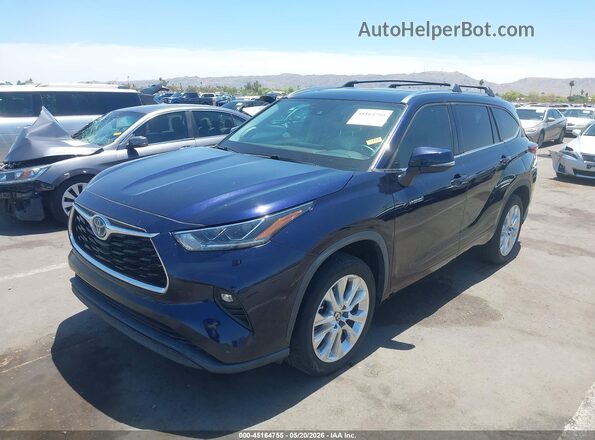 5TDYARAH2MS508529 2021 TOYOTA HIGHLANDER Синий Передняя левая четверть