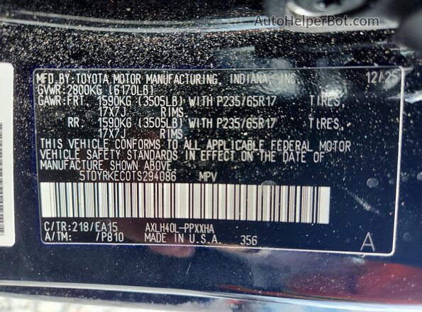 5TDYRKEC0TS294086 2026 TOYOTA SIENNA Black 