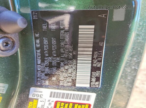 5TDYRKEC5MS016981 2021 TOYOTA SIENNA Зеленый Вид наклейки с VIN-кодом